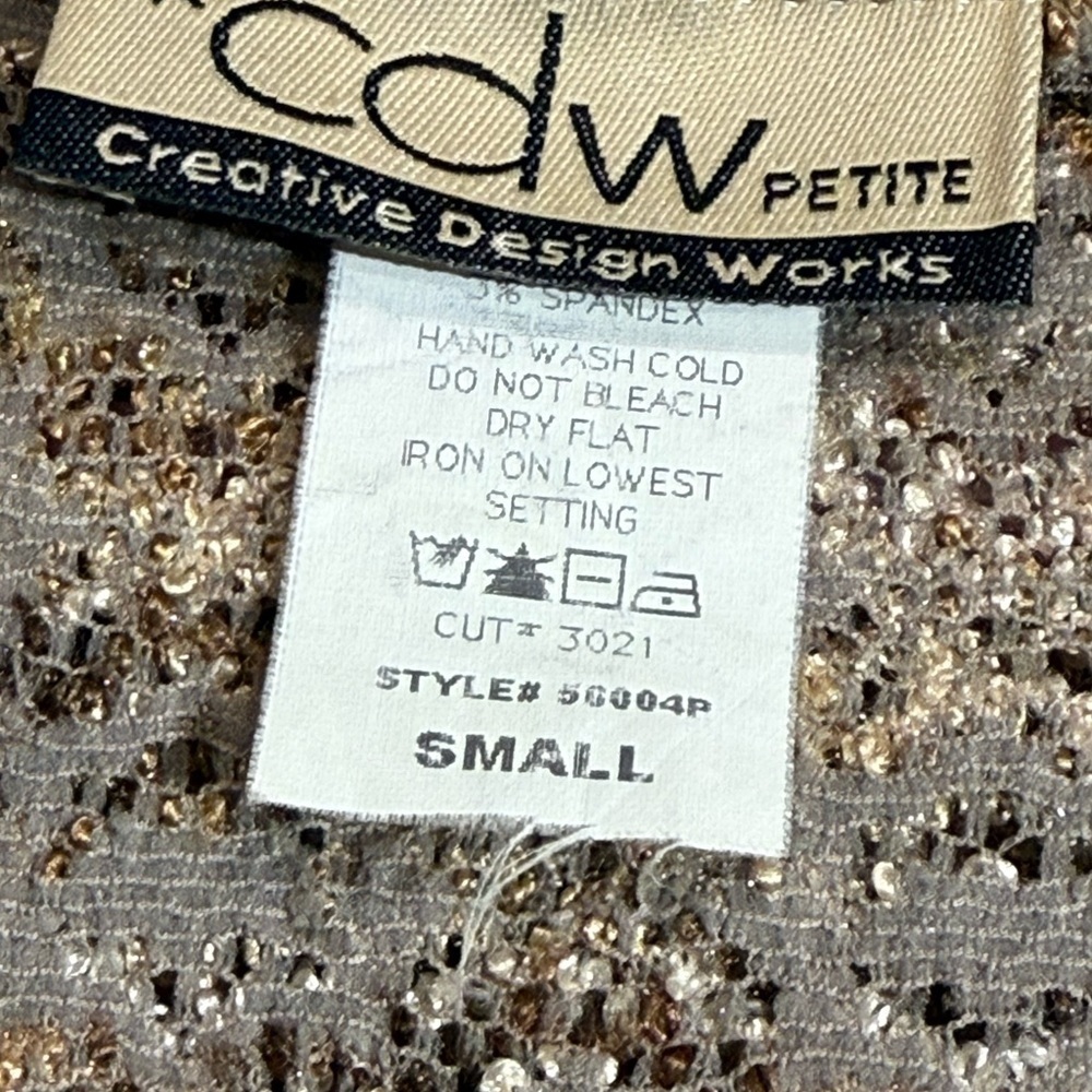 Creative Design Works Petite Sleeveless Mock Turtle Stretch Knit Neutral Top PS - Picture 4 of 5
